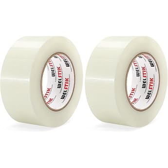 WELSTIK Professional Waterproof Duct Tape 50 mm x 41 m Tear-Resistant Universal Duct Tape for Indoor and Outdoor Use Repair & Crafts Clear Pack of 2