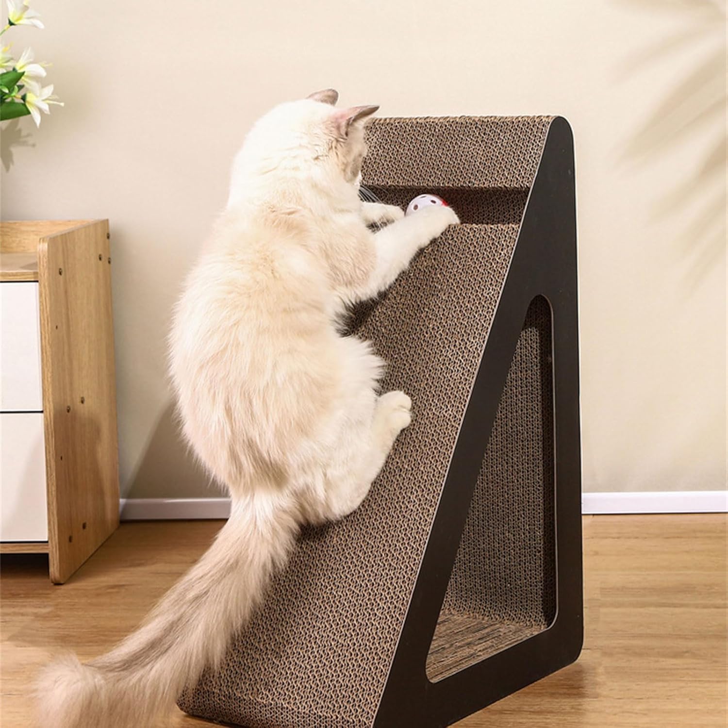 Standing Cats Scratcher with Rotating Ball for Engaging Pet Entertainment Indoor Boredom Entertainment Toy Scratcher