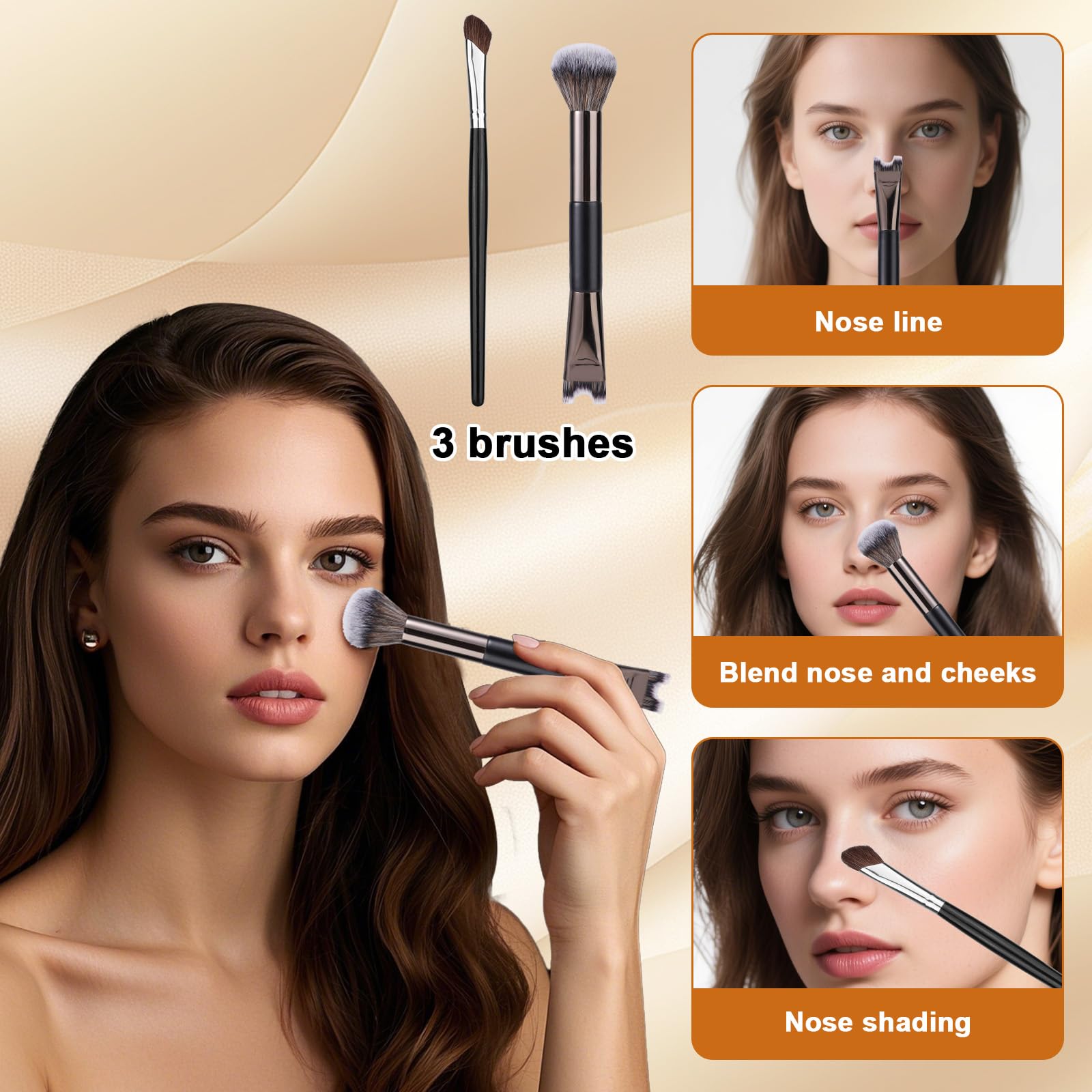BOXOB 4pcs U-Shaped Fluffy & Angled Brush Set - Image 4