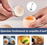 Ouvre-Œufs en Acier Inoxydable, Toqueur à Oeuf pour Œufs à la Coque et Durs, Coupe Oeuf à la Coque pour Découpe Nette, Séparateur de Coquille Durable pour Préparation Rapide Présentation - 6