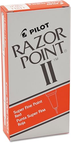Miniatura 2 de Pilot pluma de punta permeable ultrafina, 12 unidades, Rojo