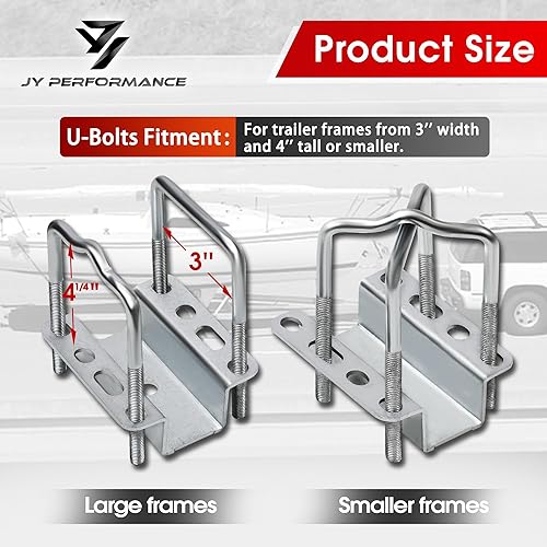 Miniatura 5 de JY PERFORMANCE Guía de literas de alfombra corta de 2 pies a bordo para remolques