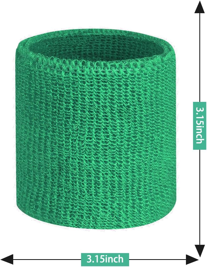 6 Pairs Sports Wristbands, JEMLYD Wrist Sweatbands for Men & Women, Stretchy & Sweat Absorbing Cotton Terry,Perfect for Basketball, Football, Tennis, Soccer, Running & Working Out(Multicolored) - Image 2