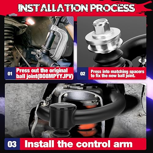 Miniatura 7 de KSP PERFORMANCE - Brazo de control superior ajustable de 2 a 4 pulgadas para vehículo, compatible con repuesto de fábrica