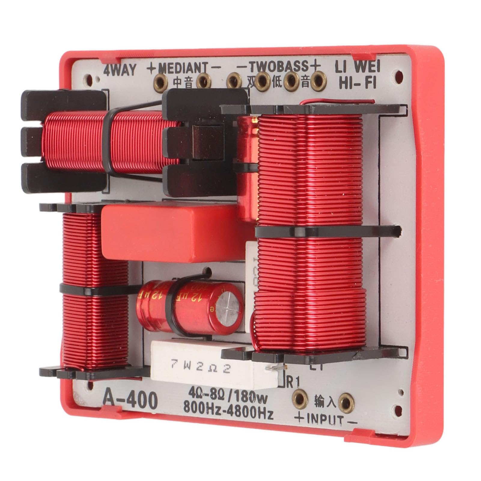 Filtro Crossover a 4 Vie PCB per Altoparlanti KTV 1 Treble 1 Alto 2 Bass Divisore Frequenze 180W Trasmissione Chiara e Segnale Stabile