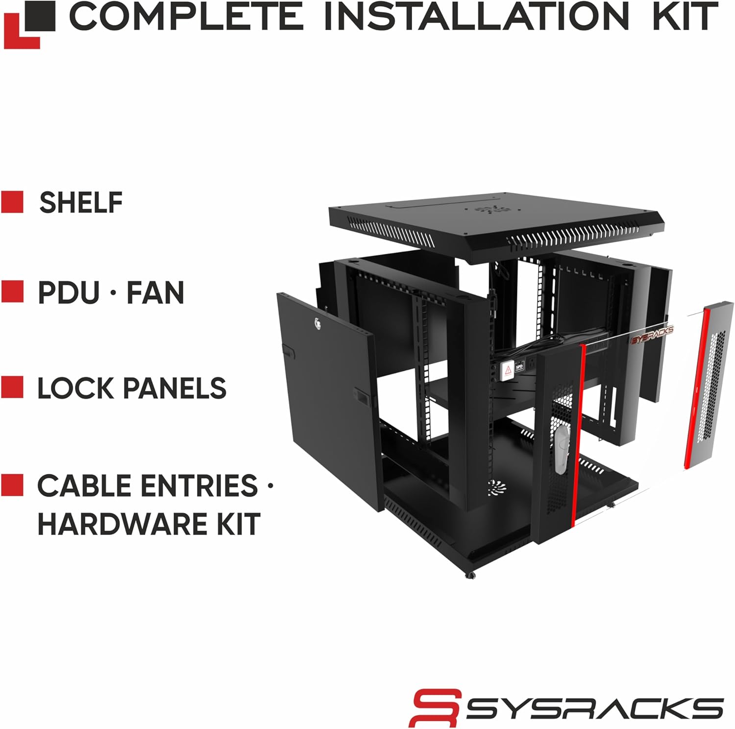 12U Server Rack Cabinet 35" Deep, Deployment-Ready Network Rack Enclosure with PDU, Fan & Shelf, Rolling IT Cabinet for Installers, AV Systems & Infrastructure