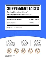 Vista 2 de BulkSupplements. com Benfotiamine Powder - Suplemento de vitamina B1 Benfotiamina, vitamina B1 soluble en grasa, sin gluten, 150 mg por porción, 100