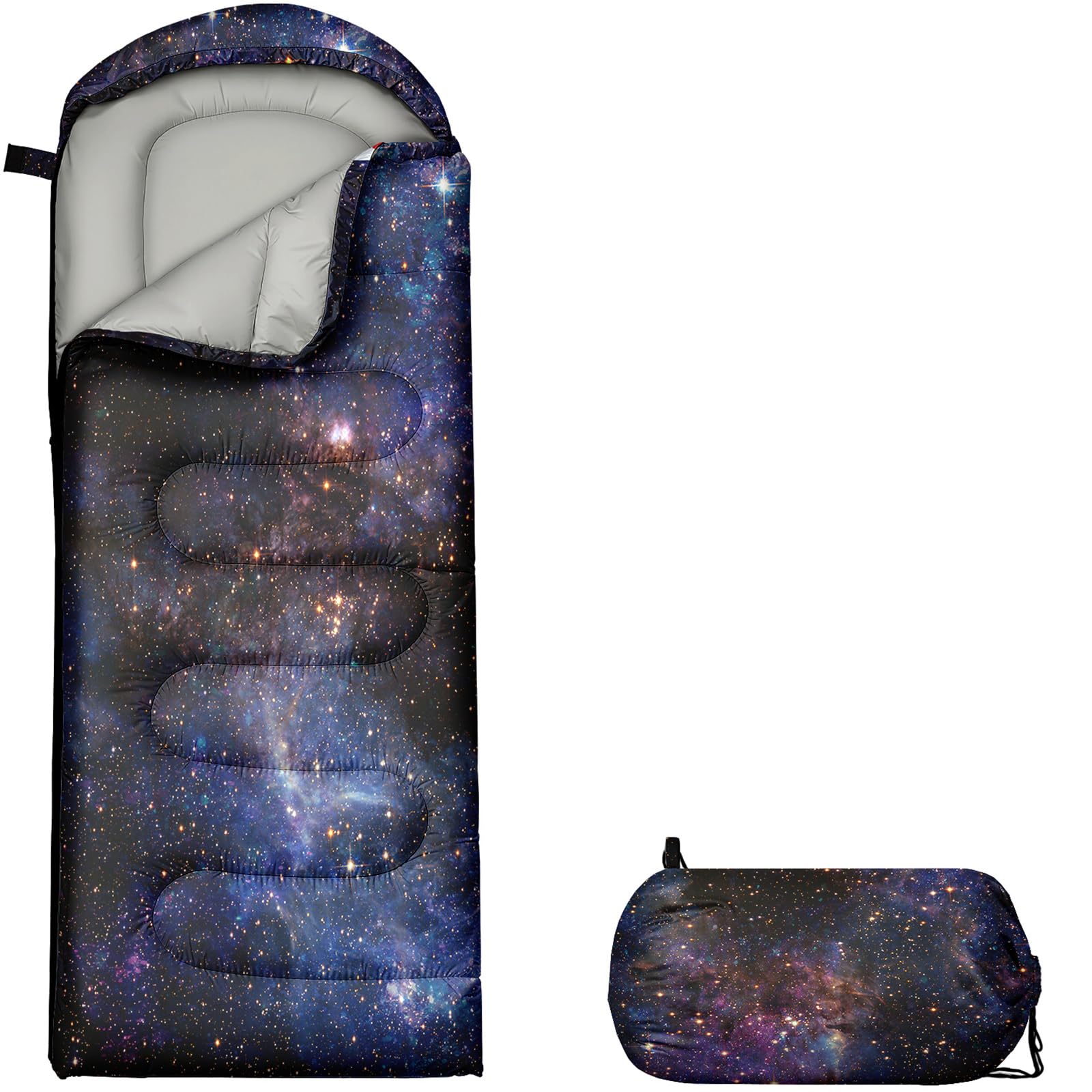 LUVLICHT Kids Sleeping Bag,Starry Sky Printed Sleeping Bag for Boys Girls,Lightweight Camping Bag for Cold Weather,Portable Waterproof Camping Bag for Hiking Outdoor Indoor(Starry Sky)