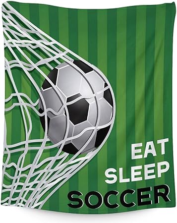 Mercuryelf Soccer Blanket Gifts, 40"x50" Funny Football Throw Blankets for Boys Kids, Cozy Lightweight Fleece Plush for Sofa Bed Room Decor