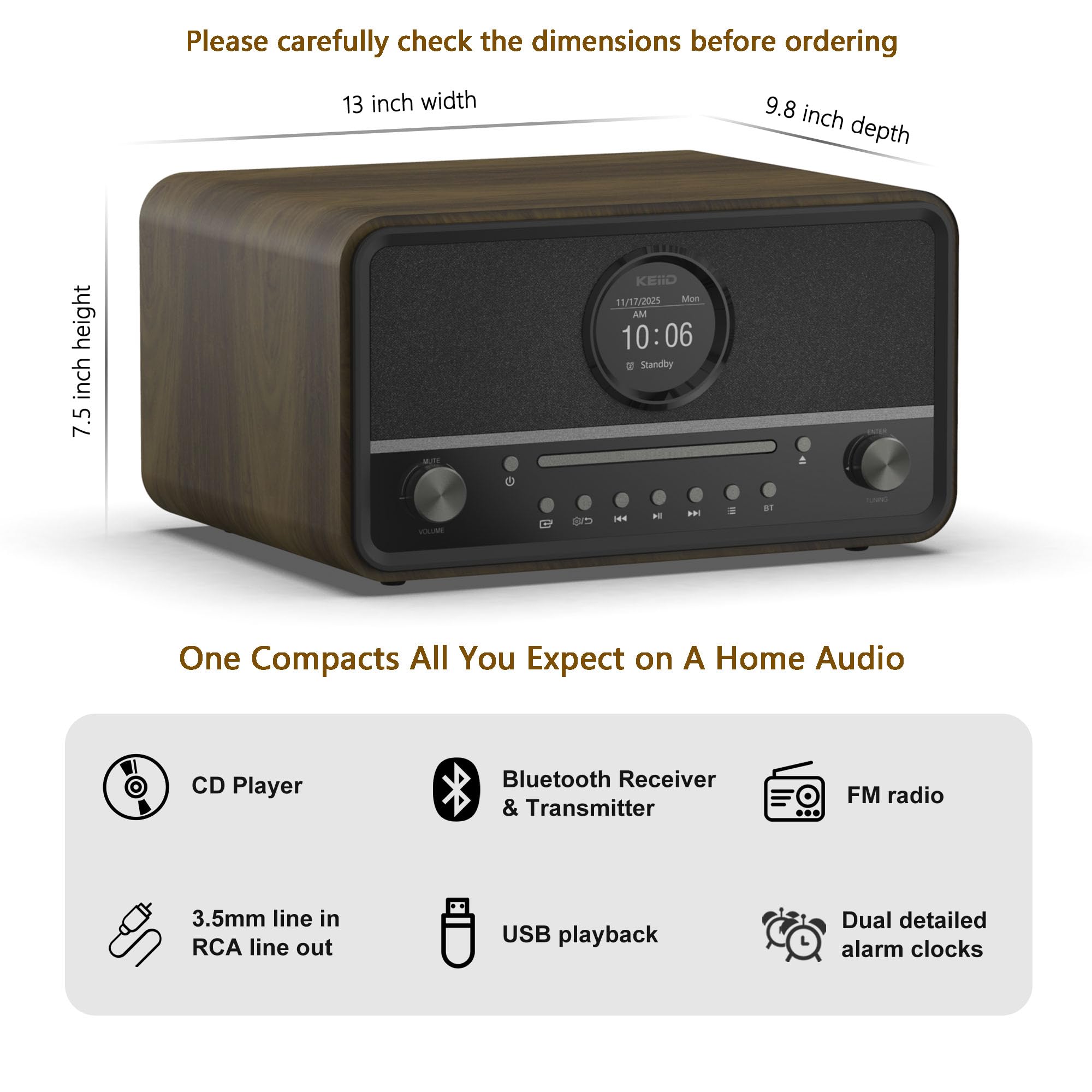 Retro muziekinstallatie | nostalgisch design stereo-installatie | compact systeem