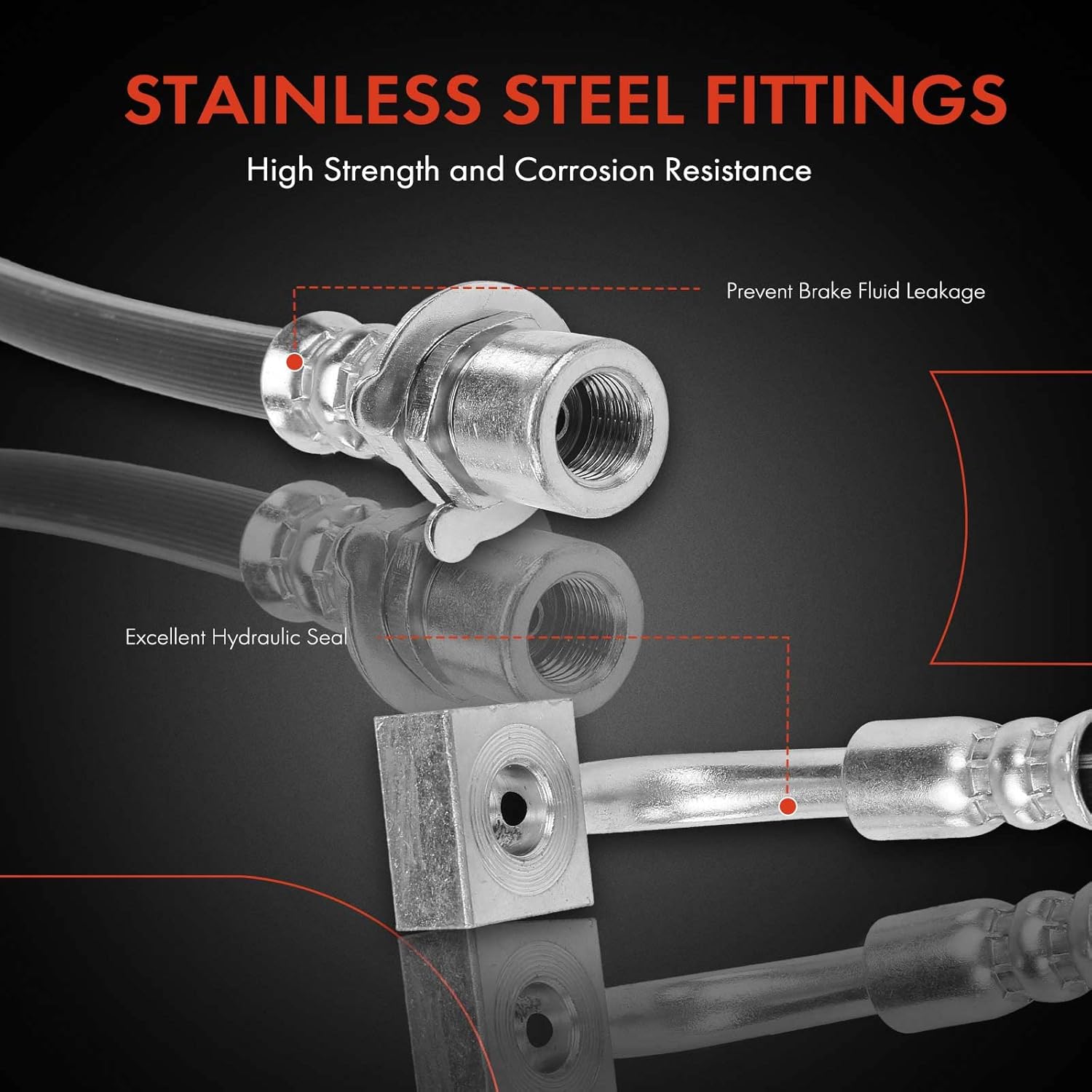 A-Premium Front Driver Brake Hydraulic Hose Compatible with Select Chrysler and Dodge Models - Charger 2012-2019, Challenger 2012-2021, 300 2012-2021 - Replace# 68154771AB