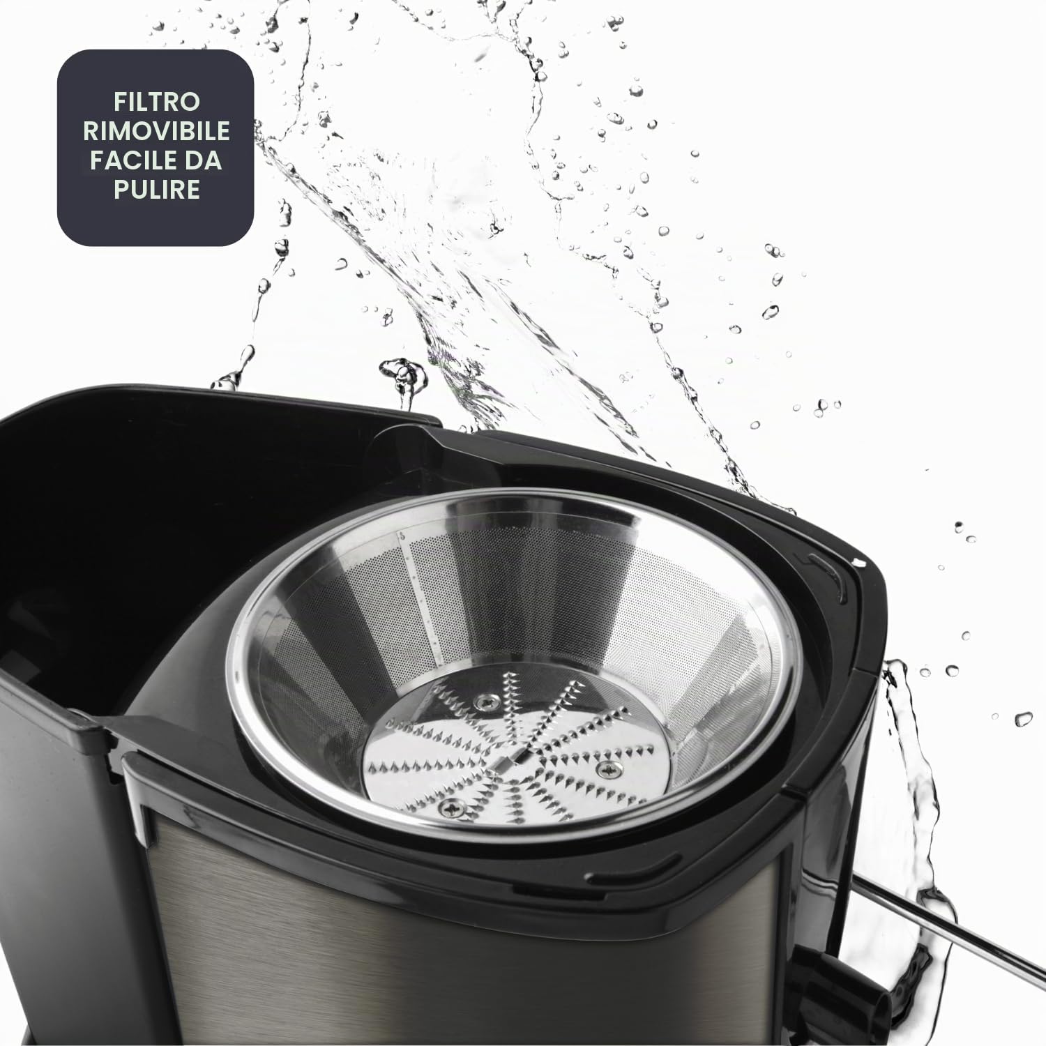 BLACK+DECKER - Centrifuga 600W | 2 Velocità | Bocca Ampia 62mm | Contenitore Succo 0,55L e Polpa 1,2L | Acciaio Inox Anti-Impronte | Filtro Amovibile | Sistema di Sicurezza | Anti-Goccia