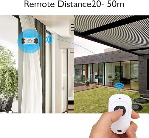 Vista 4 de eMylo Smart Wireless RF Motor Controller Switch Relay Module DC 12V Motor Control remoto Switch 5V-24V 433Mhz Soporte puerta rodante/cortinas