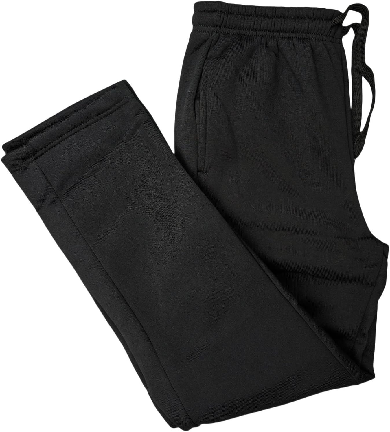 Fleece Sweatpants for Men with Pockets Drawstring Waistband Baggy Gym Workouts Lounging Sweat Pants Open Bottom - Image 4