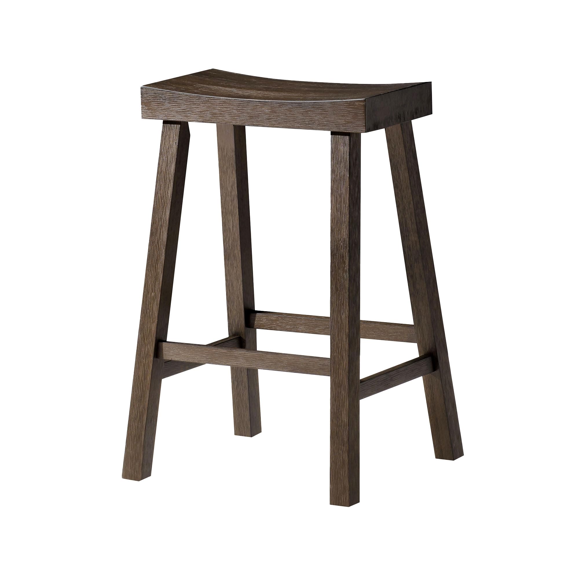 Maven Lane Kitchen Bar Stool, Modern Farmhouse Wood Counter Barstool, Kitchen Island Counterstool, Counter Height Bar Stools For Kitchen, Wide Seat Backless Bar Stools, Vincent 26 Inch, Antiqued Brown