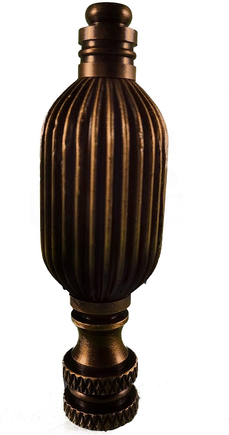 Royal Designs Button Lamp Finial for Lamp Shade, 2.5 Inch High, Polished Brass - Set of 2