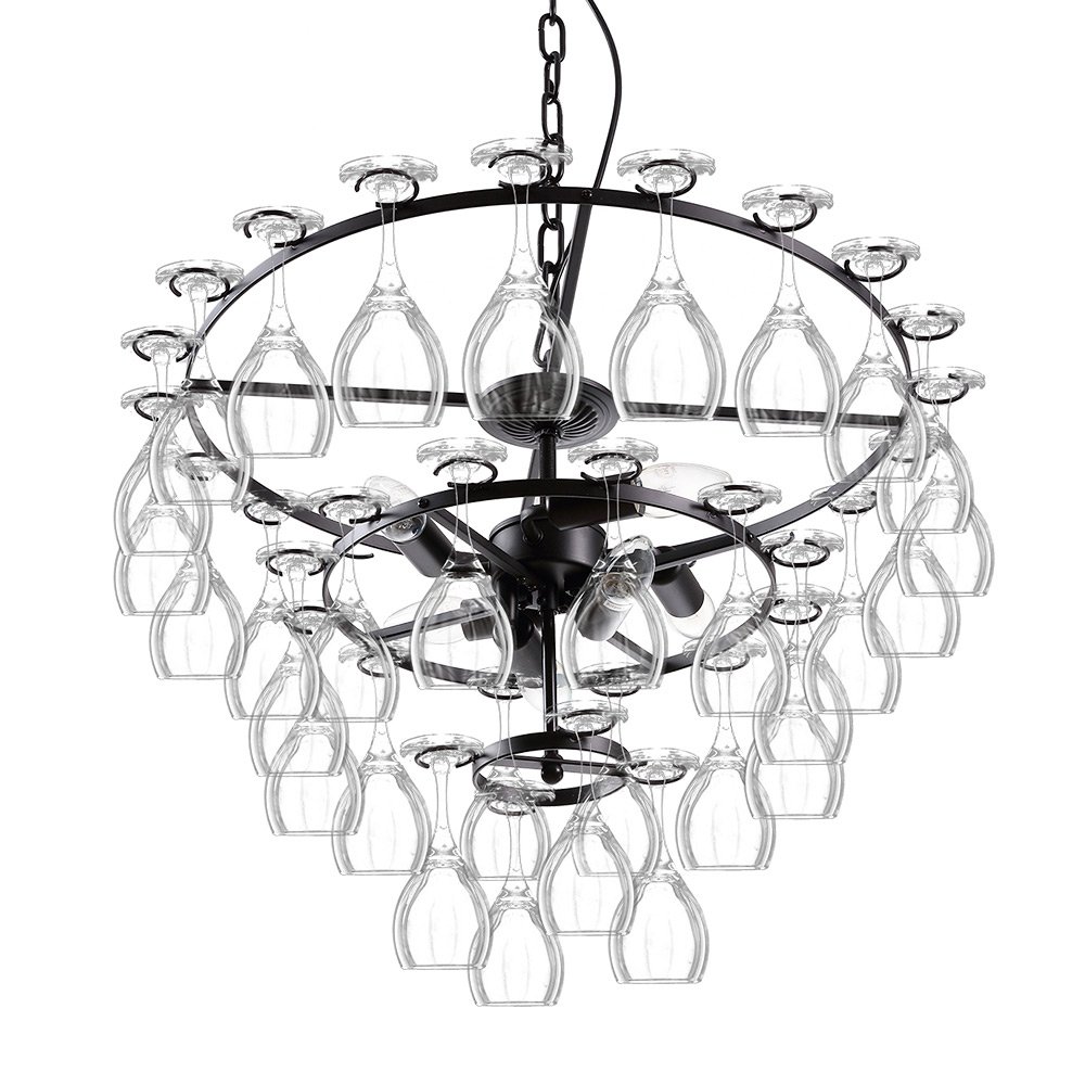 HomeLava Pendant Ceiling Light in Wine Glass Fixture for Living Room Dining Room Wineglass Not Included