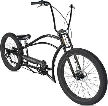 MICARGI 26" 7/GT7/3I DS Speed Bicycles Boston Chopper-Style Stretch Cruiser Bikes, Hi-Ten Steel Frame for Adult Women Men,Multiple Colors