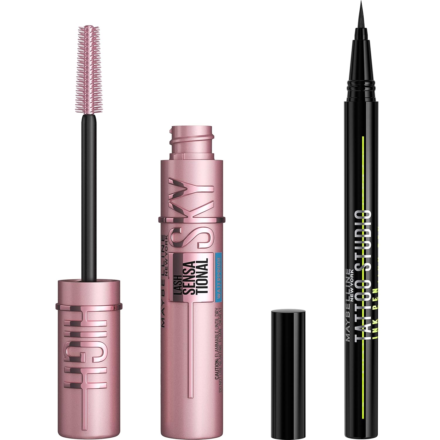 Maybelline Sky High Washable Mascara Makeup, Volumizing, Lengthening, Defining, Curling, Multiplying, Buildable Formula, True Brown, 1 Count