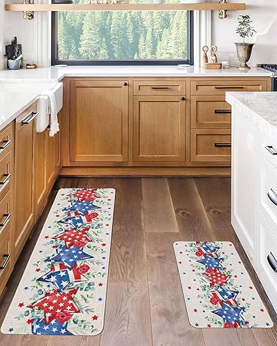 Vista 495 de Tapete de Feliz Navidad, tapete antideslizante para puerta delantera, baño, cocina, dormitorio, patio, entrada, 16 x 24 pulgadas, rojo, negro y verde