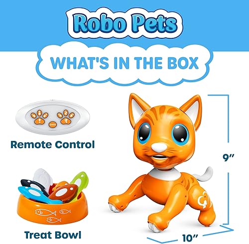Miniatura 5 de Power Your Fun Robo Pets - Juguete para gatos para niñas y niños, robot de control remoto, gestos interactivos de movimiento de mano, juguetes
