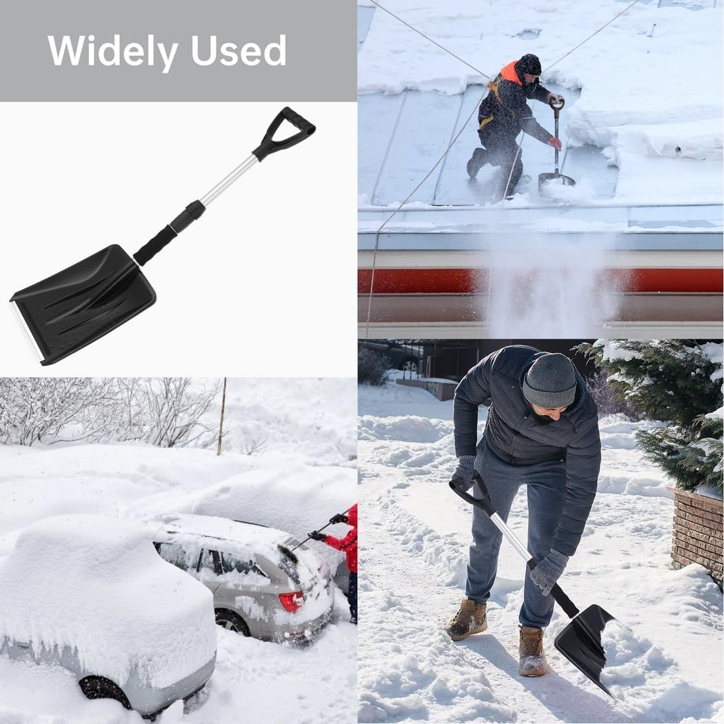 Snow Shovel Kit for Outdoor Activities, Portable Aluminum Alloy & Abs, Essential for Truck, Car, Camping