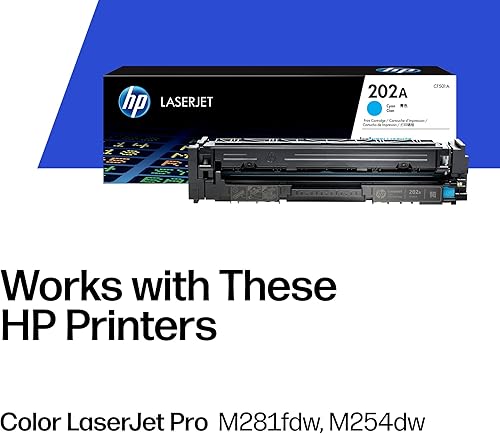 Miniatura 2 de HP 202A Cyan Toner Cartridge Printers | Works with Color LaserJet Pro M254; Color LaserJet Pro MFP M281 Series | CF501A