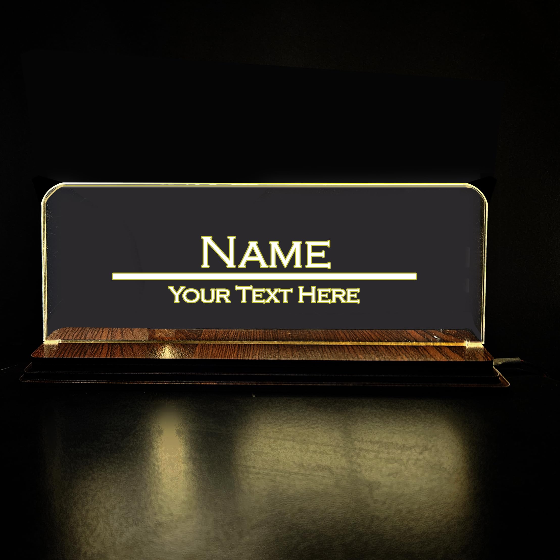Brown Cloud Acrylic Customized LED Name Plate with LED Controller(Dimmer) with Remote for office Desk for Professionals or Corporates, Ideal Gift for any occasions(LED NP PRINT 04)-picture-29