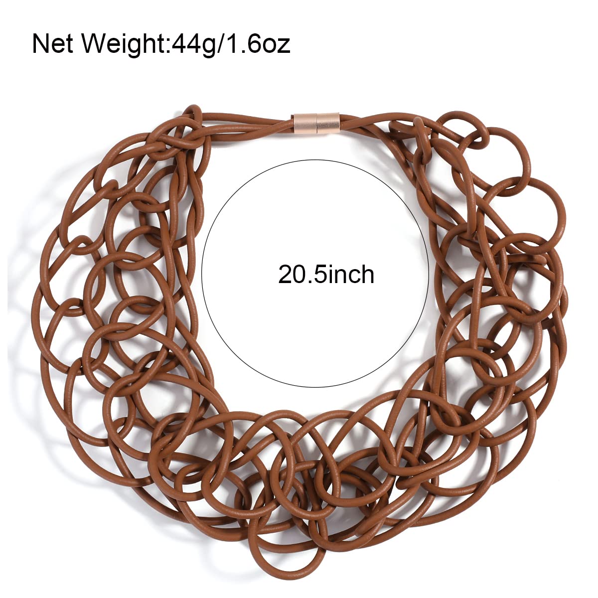 Collana Donna Ciondolo Catena Regalo Necklace Collane in Corda di Gomma Siliconica Marrone Colletto A Collo Corto di Tendenza per Donne Insolito Inverno