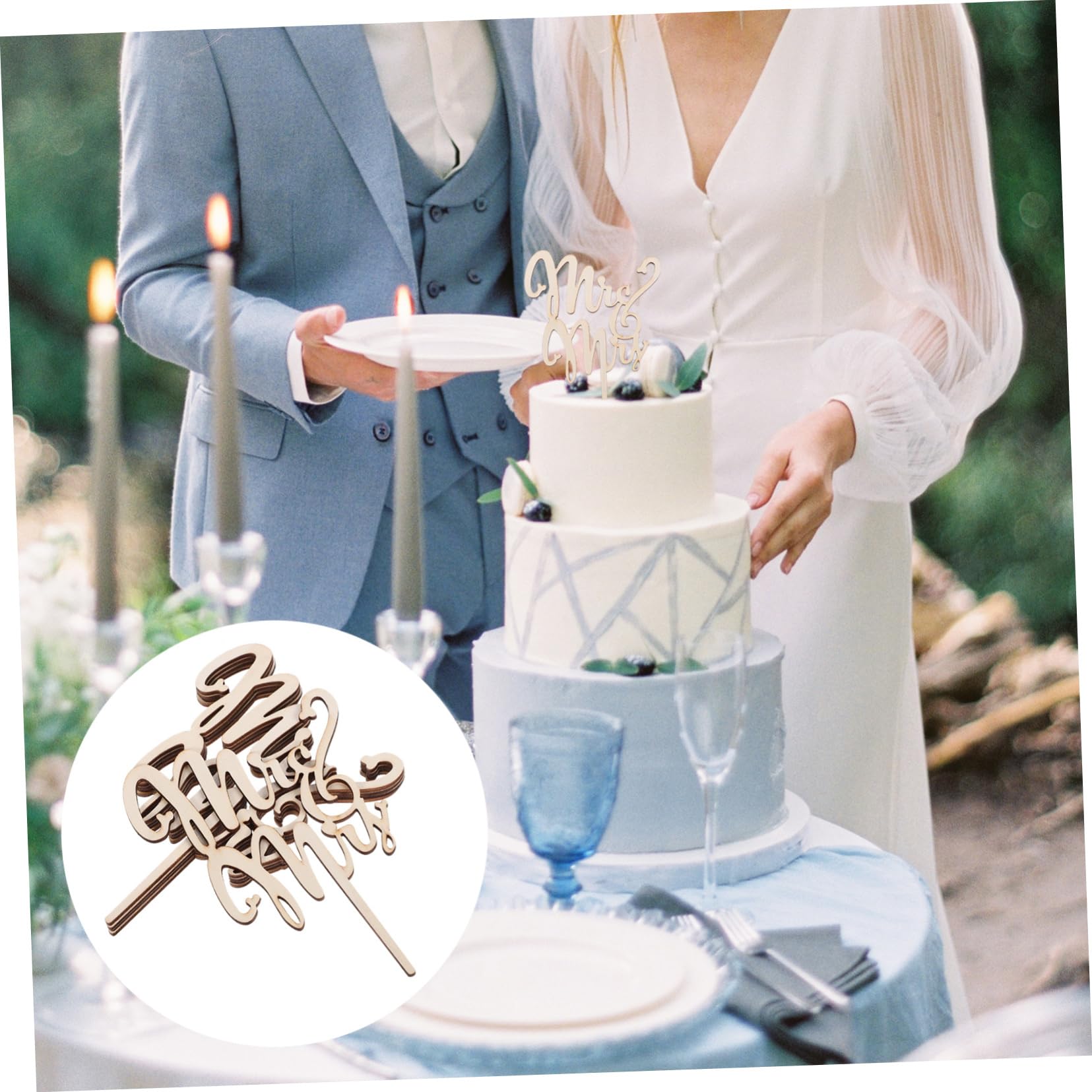 Alipis 20pezzi Decorazione per Nuziali Sposi Cake Topper per Matrimoni Mr Mrs per Celebrazioni Speciali