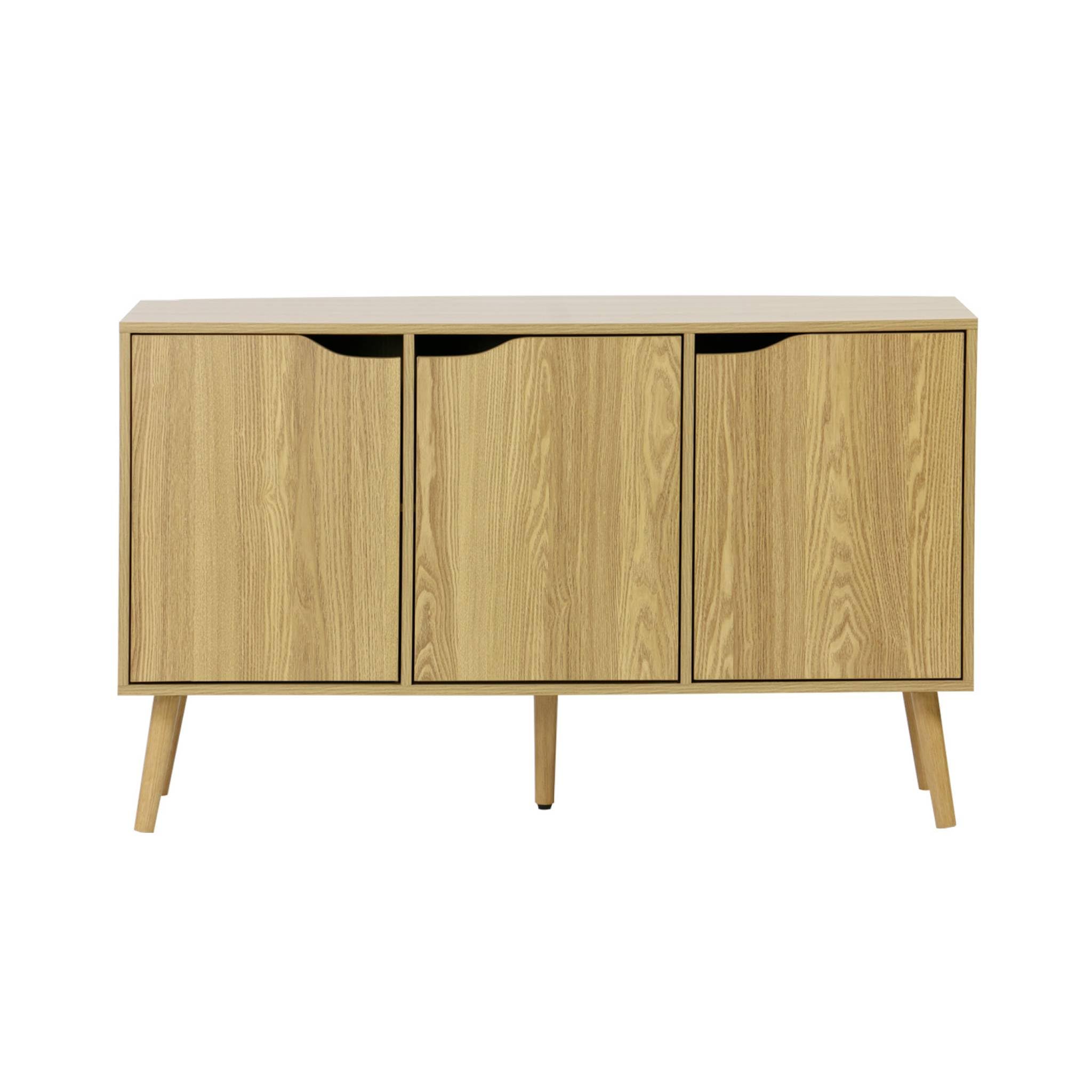 Alice's Garden sweeek - Buffet de Rangement Effet frêne 3 Portes et 3 étagères. Buffet Bas. 120cm