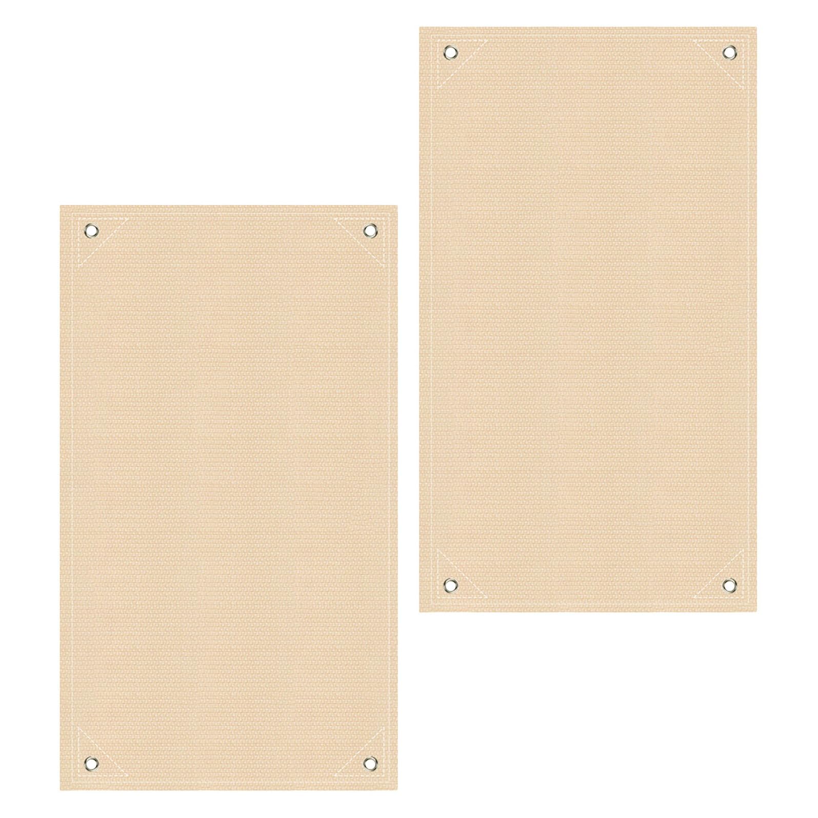 Sosoport 2 Pezzi Tappetino Ignifugo da Campeggio in Fibra di Vetro Beige, Resistente all umidità e Sabbia, per Sicurezza Antincendio su Wooden Deck e Fire Pit Durante Gatherings