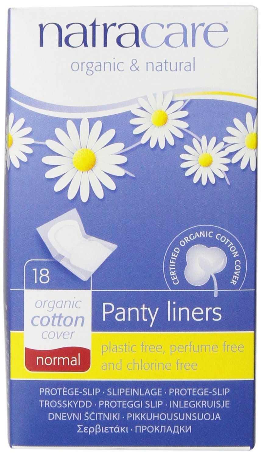 Natracare Natural Organic Normal Panty Liners, Made with Certified Organic Cotton, Ecologically Certified Cellulose Pulp and Plant Starch (1 Pack, 18 Liners Total)