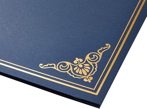 Miniatura 22 de Best Paper Greetings Paquete de 12 soportes para certificados, 8.5 x 11 pulgadas, negro con lámina dorada, soporte para diploma y marco de premios