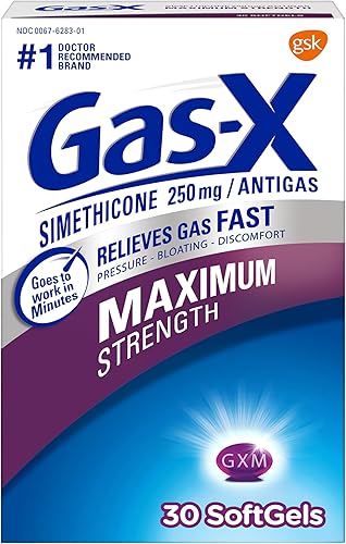Gas-X Cápsulas blandas de alivio de gases de máxima resistencia con simeticona, 250 mg - 30 unidades