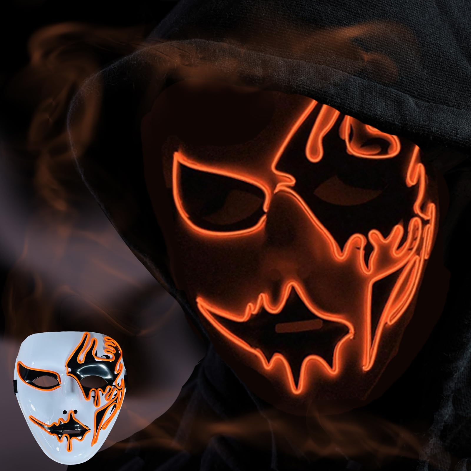 Halloween Purge Mask Led Light Up Scary Glowing Masks for Festival Party Gifts Couple Adults