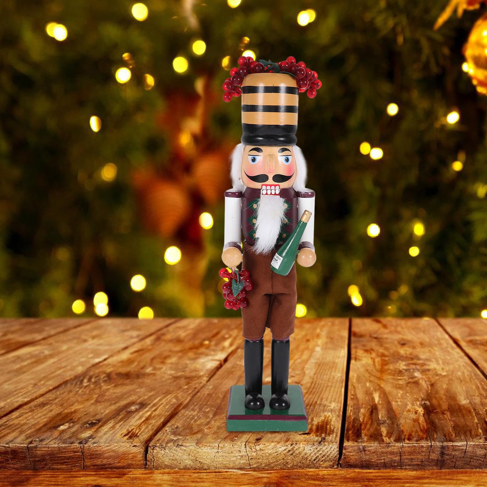VICASKY Nussknacker Figur aus Holz Weihnachts Dekoration Tischornament Nussknacker Bastelarbeit für Zuhause