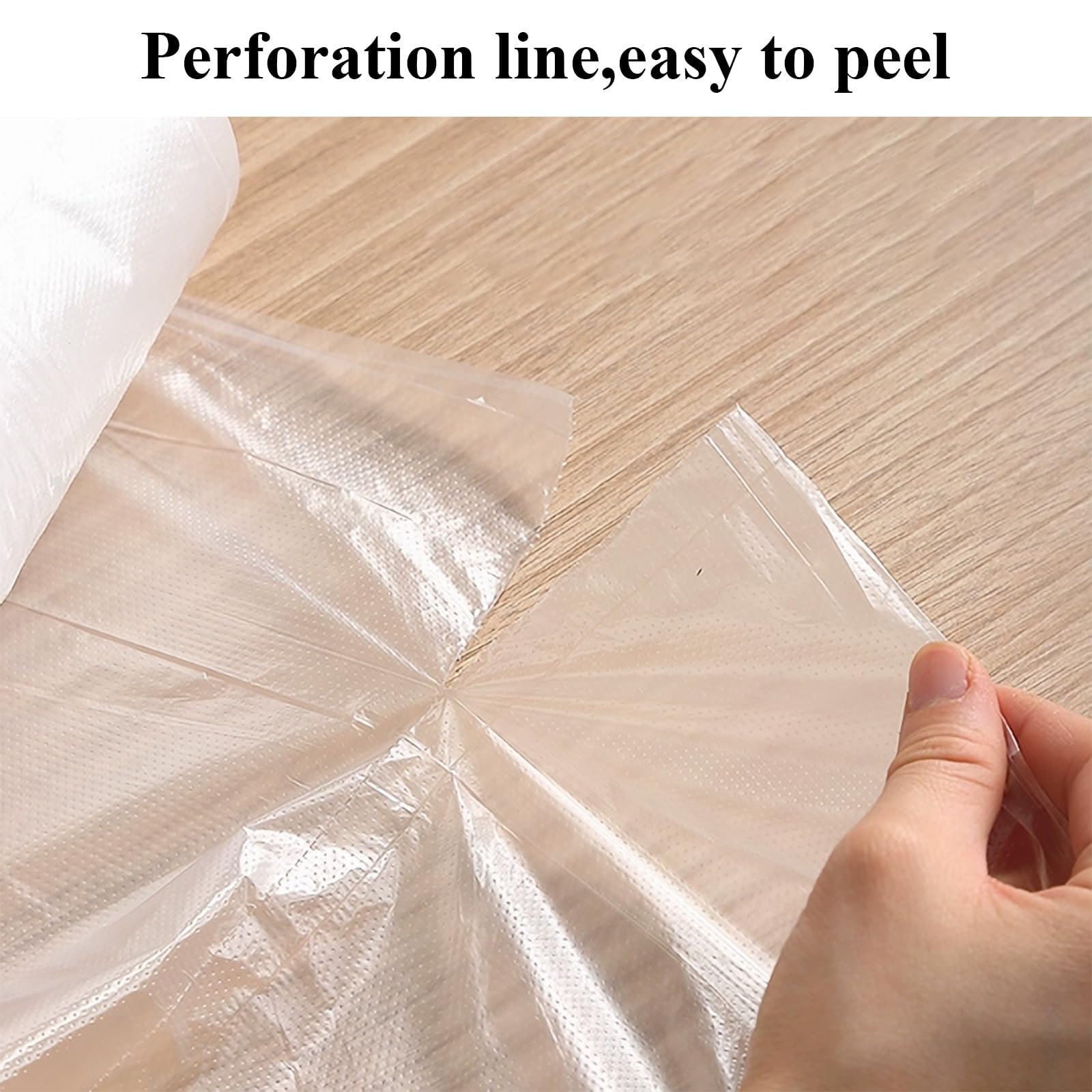 4 Rollen Kunststoffbeutel für Lebensmittel, 30 x 50 cm, haltbare, transparente Lebensmittelaufbewahrungsbeutel für Brot, Obst, Gemüse, Einkaufen, 1400 Stück Poly-Verpackungsbeutel