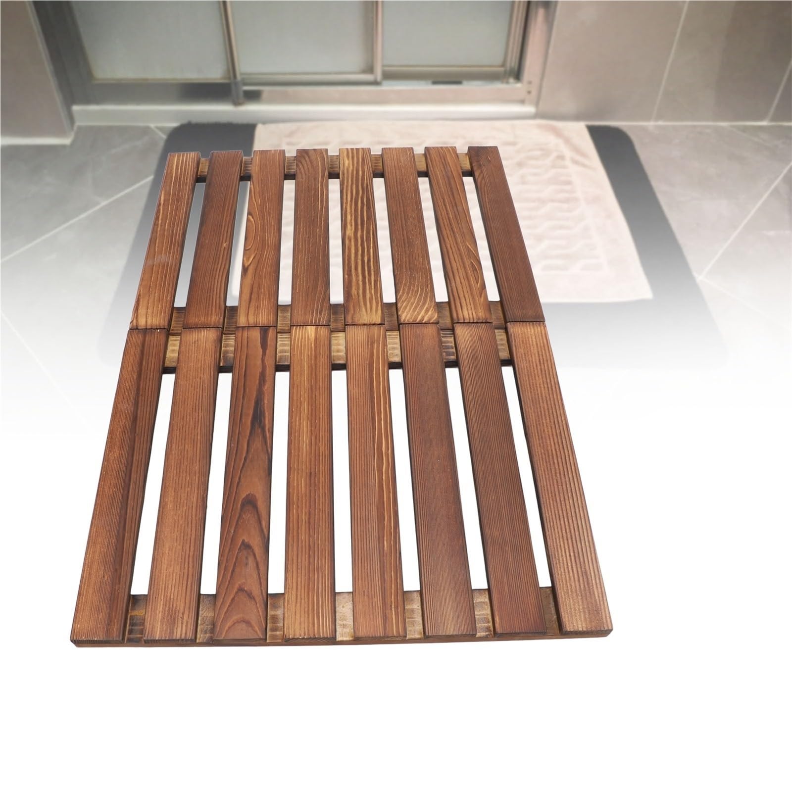 Tappetino da bagno pieghevole in legno, doccia, bagno, versatile, for uso interno ed esterno, pavimento for spa, sauna, piscina