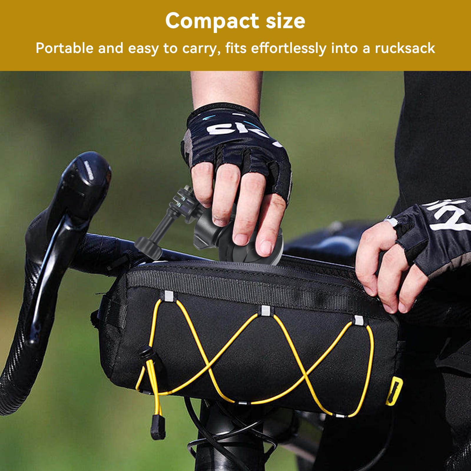 UTEBIT Action Kamera Halterung für DJI Action 5 Pro/4/3/Pocket, 360° Drehbare Fahrrad Lenkerhalterung für GoPro Hero 13/12/11, für Insta360 X4/X3/GO3 mit Handyhalter Geeignet für 22–38mm Halterungen Elektronik & Foto