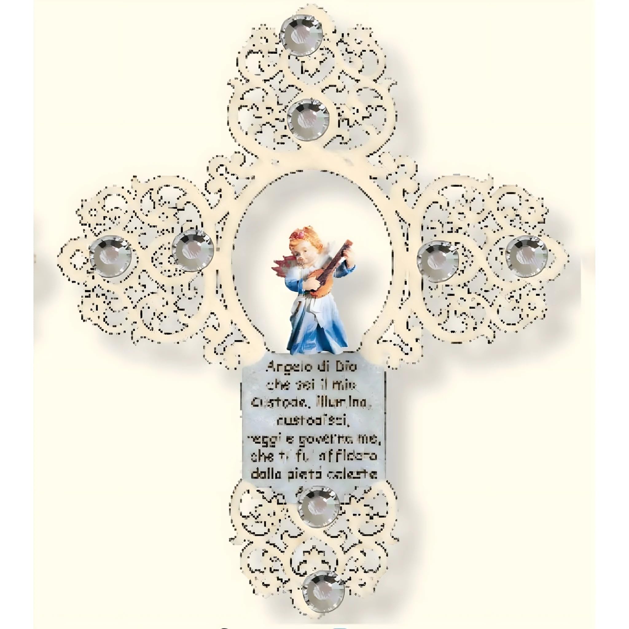 Angel of God Prayer - Laser Cut Guardian Angel Cross by Dolfi