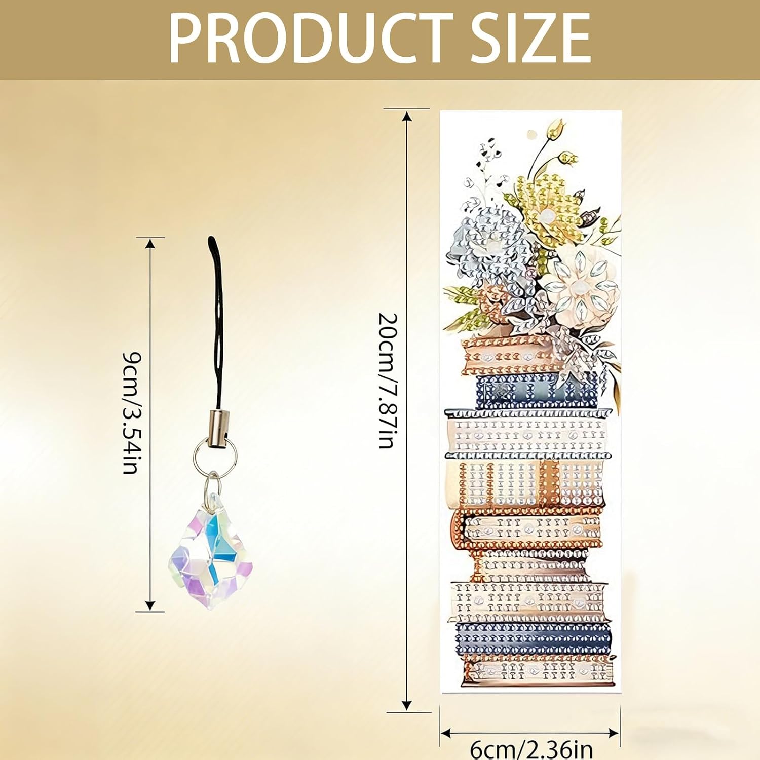 4Pack Book & Flower Diamond Painting Bookmark Kits,Romantic Artsy Bookmark image 2