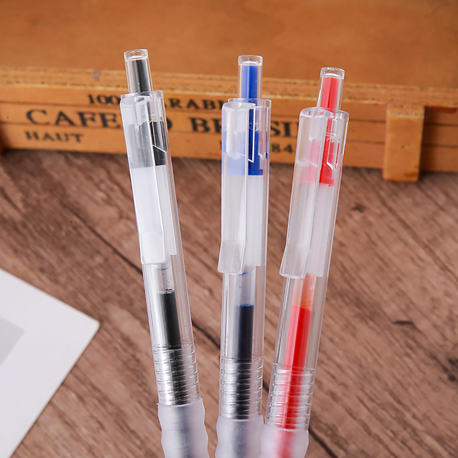 Lot de 10 stylos à encre gel, stylo à encre de 0,5 mm, stylo à encre à séchage rapide, rouge