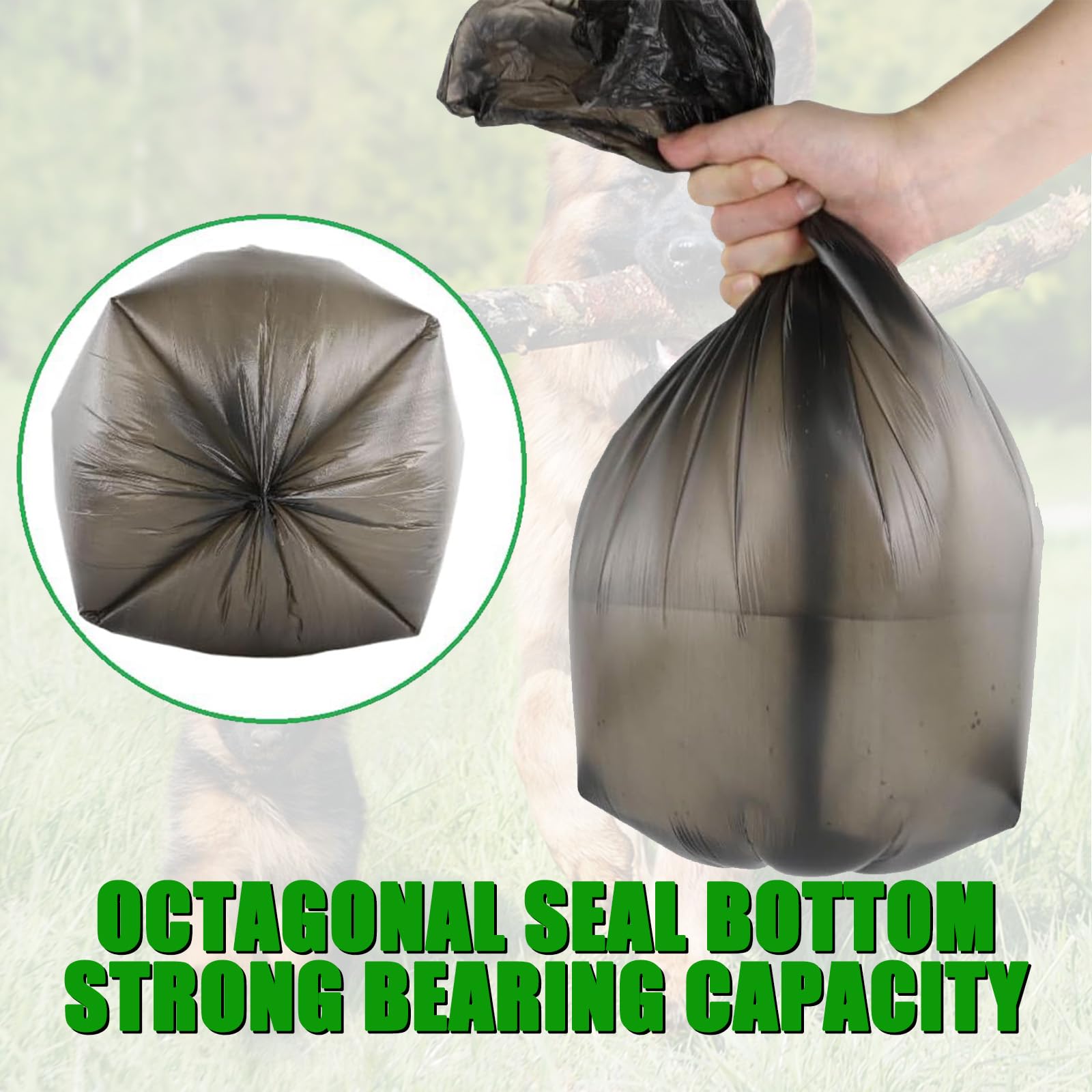 FUSBUNTY Bolsa para excrementos de perro, 100 bolsas de basura para perros de 19.7 x 17.7 pulgadas para FUSBUNTY Pooper Scooper giratorio y juego de rastrillo