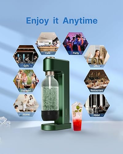 Miniatura 5 de Botellas para hacer refrescos, botellas de agua con gas reutilizables de 1 litro, botellas de carbonatación reutilizables, botella de repuesto para