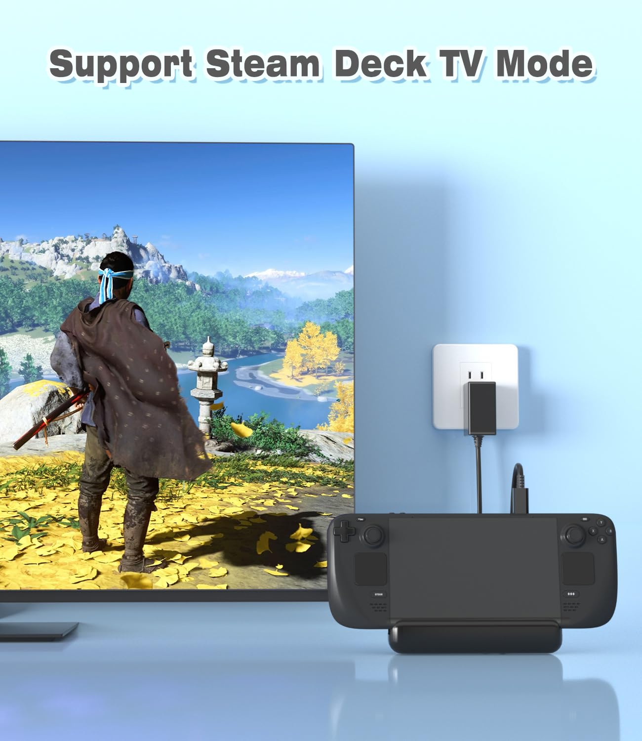 Switch Charger for Nintendo,45W AC Power Supply Adapter Compatible with Switch Lite OLED/Steam Deck,Fast Charge Support Switch TV Dock Mode Output 15V3A with 5FT USB Type-C Charging Power Cord Cable — view 5