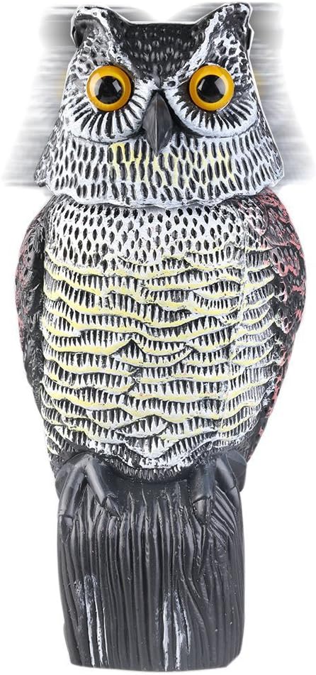 Fake Owl Sculpture with Rotating Head Owl for Garden