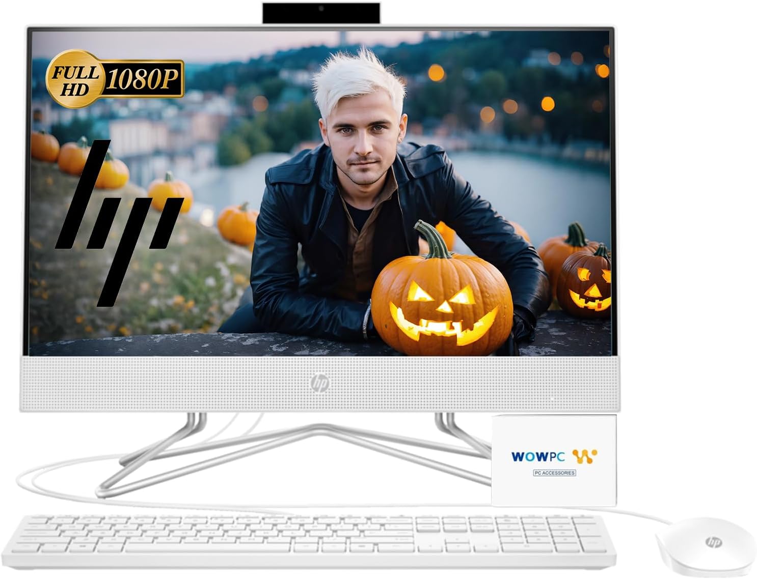 HP All-in-One Desktop Computer | 2024 Model | 21.5" FHD 1920 x 1080 | 20GB RAM | 1TB Storage (512GB PCIe SSD + 512GB External Hard Drive) | Wired Keyboard & Mouse | Intel Processor | Windows 11 Pro