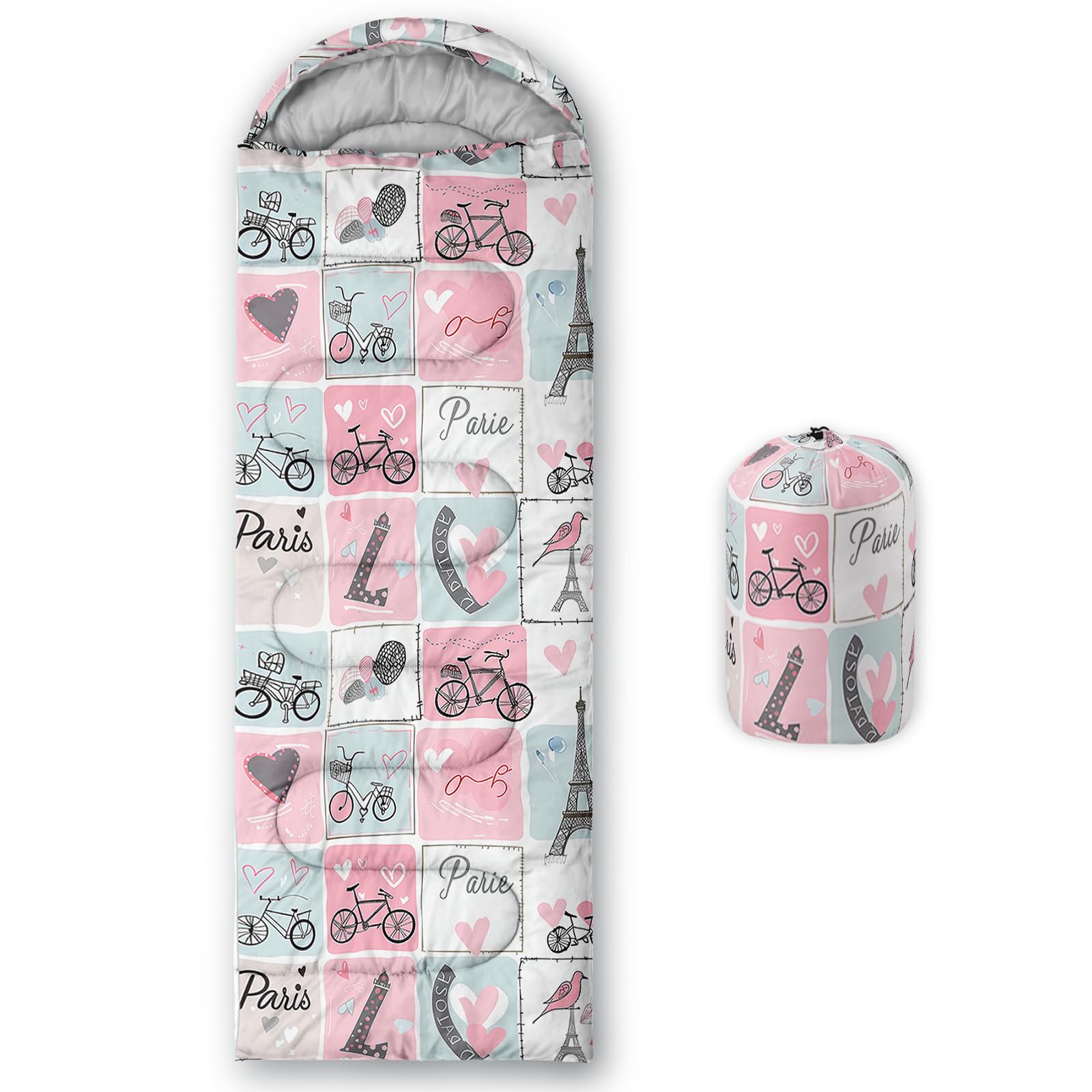 QOOMO Ball Flower Camping Sleeping Bags,3 Season Warm &amp; Cool Weather,Lightweight,Waterproof Sleeping Bags for Adults &amp; Kids,Traveling,and Outdoors,Camping Gear Equipment
