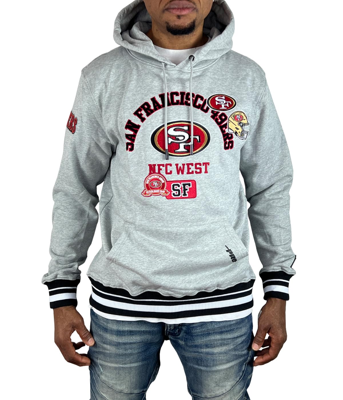 Pro standard プロスタンダード San Francisco 49ers NFC WEST ロゴ SF フォーティナイナーズ プルオーバー パーカー SF 長袖 アメフト NFL po80-2XLサイズ [並行輸入品]